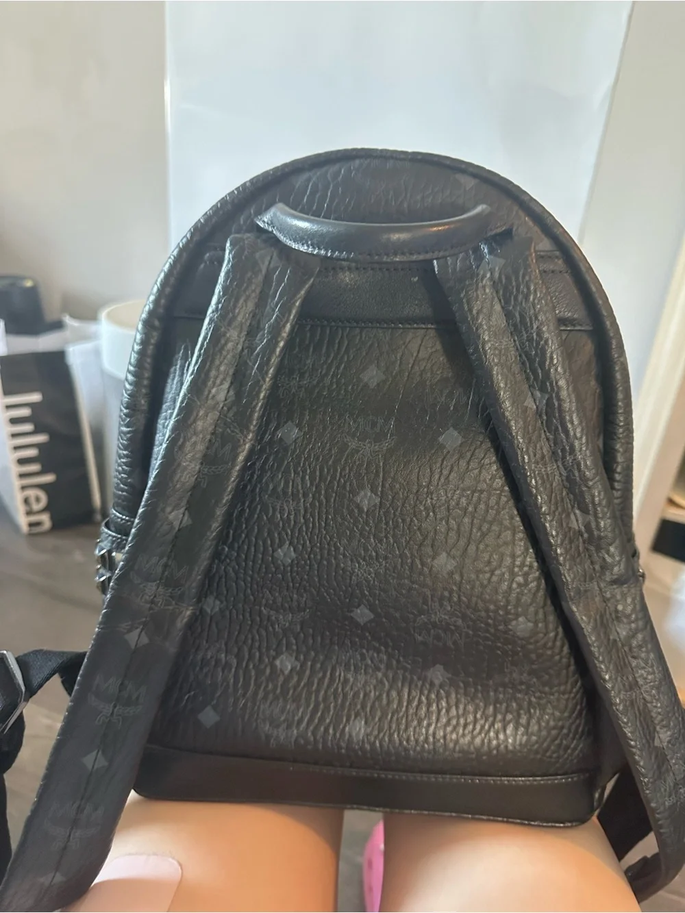 MCM Black Leather- small Backpack - Picture 3 of 5